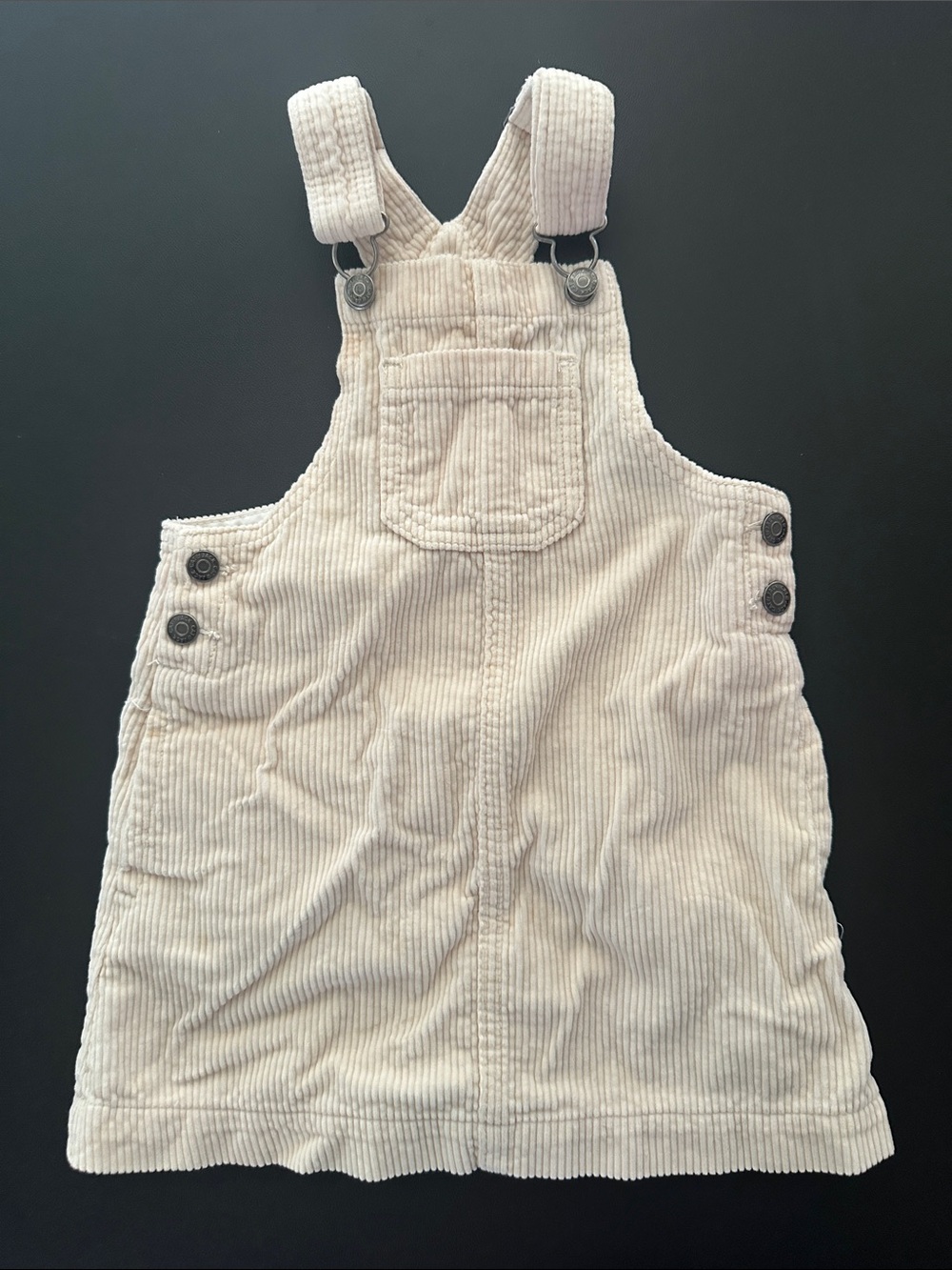 Cat & Jack Cream Corduroy Overall Dress